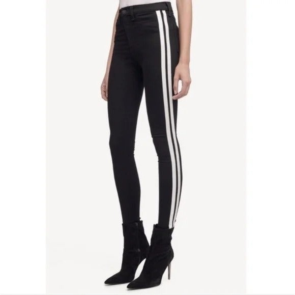 Rag and Bone Moto High Rise Double White Stripe Jeans Women's 26" - Picture 2 of 6